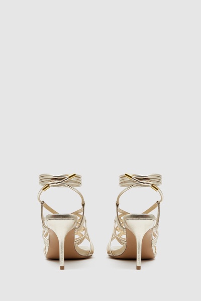 Strappy Open Toe Heeled Sandals in Gold