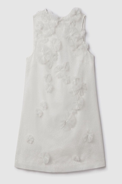 Rachel Gilbert Silk Organza Mini Dress in Ivory