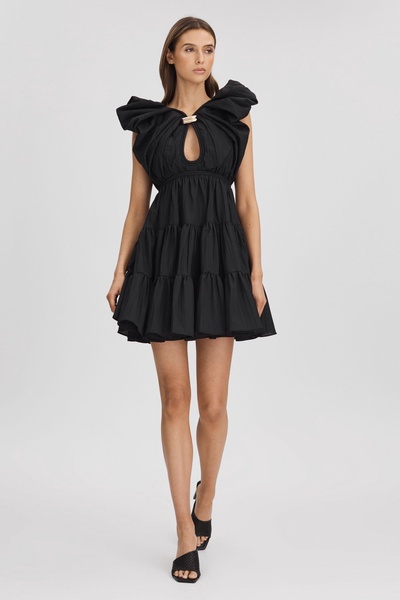 Acler Tiered Midi Dress in Black