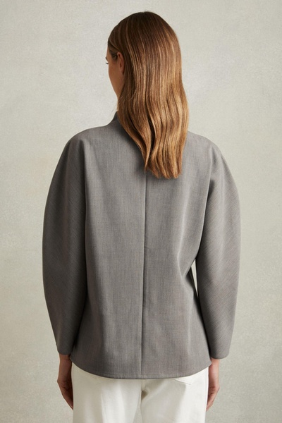 Sculpted High Neck Top in Grey