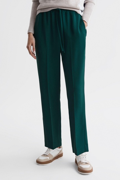 Tapered Pull On Trousers in Teal