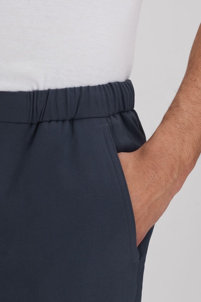 Slim Fit Drawstring Chino Shorts in Airforce Blue