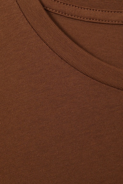 Crew Neck T-Shirt in Mocha Brown