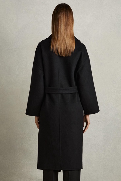 Wool-Blend Blindseam Coat in Black