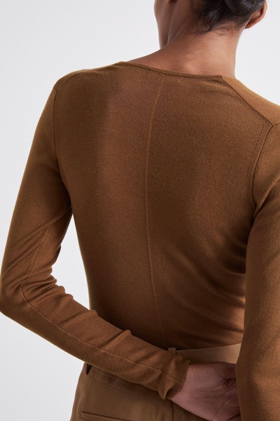 Atelier Knitted Silk-Blend Top in Chocolate