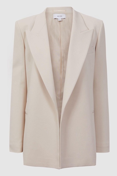 Petite Tailored Fit Single Breasted Suit Blazer in Neutral