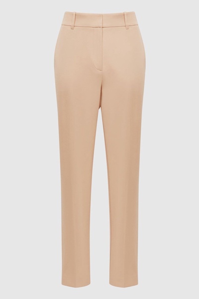 Slim Fit High Rise Trousers in Camel