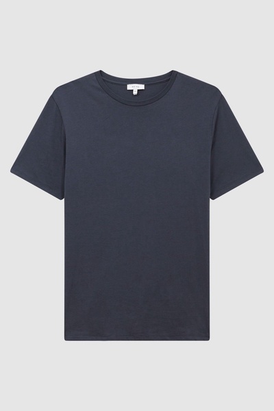 Cotton Crew Neck T-Shirt in Airforce Blue