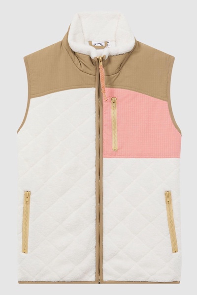 The Upside Quilted Patchwork Gilet in Natural