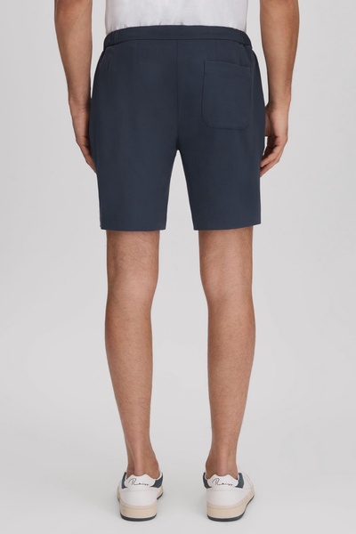 Slim Fit Drawstring Chino Shorts in Airforce Blue