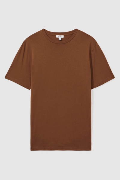 Crew Neck T-Shirt in Mocha Brown