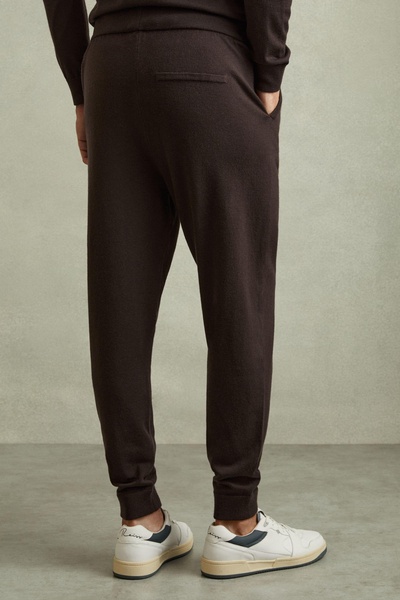 Merino Wool Blend Drawstring Joggers in Coco Brown