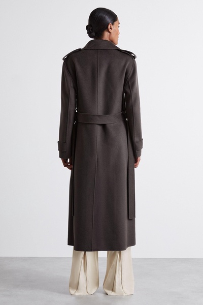 Atelier Wool And Cashmere Trench Coat in Charcoal