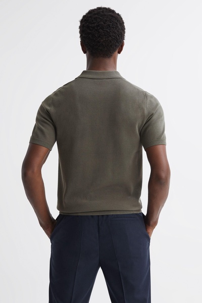 Striped Polo T-Shirt in Sage