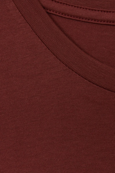 Cotton Crew Neck T-Shirt in Red Brick