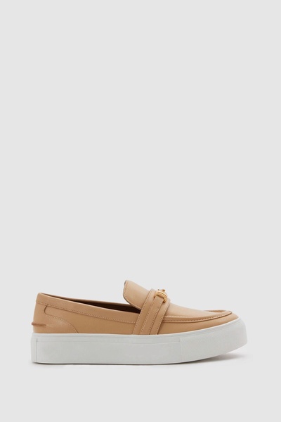 Leather Loafer Trainers in Neutral