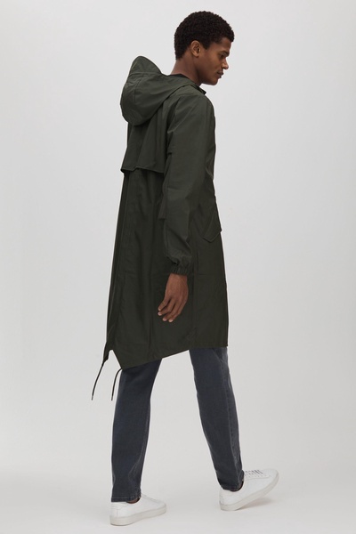 Rains Fishtail Parka in Dark Green