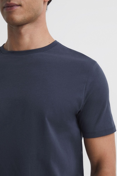 Cotton Crew Neck T-Shirt in Airforce Blue