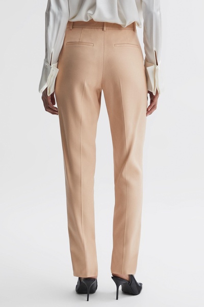 Slim Fit High Rise Trousers in Camel