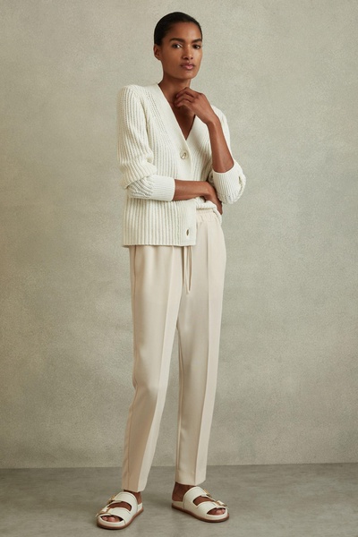 Hailey Cream Tapered Pull On Trousers