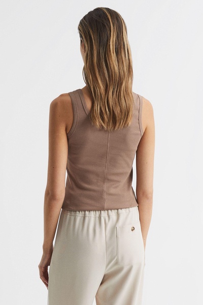 Violet Mocha Scoop Neck Jersey Vest Top