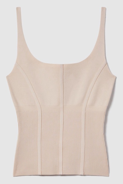 Verity Nude Ribbed Seam Detail Vest