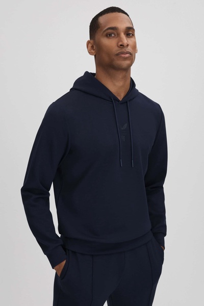 Castore Jersey Drawstring Hoodie in Midnight Navy