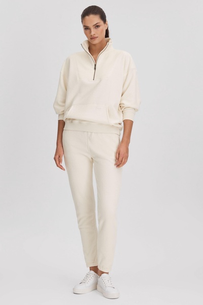 The Upside Half-Zip Funnel Neck Jumper in Natural