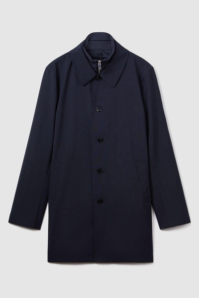 Jacket With Removable Funnel-Neck Insert in Navy