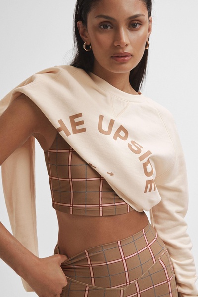 The Upside Relaxed Cotton Crew Neck Sweatshirt in Cream