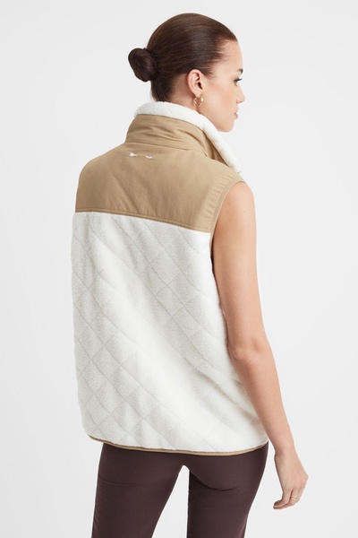 The Upside Quilted Patchwork Gilet in Natural