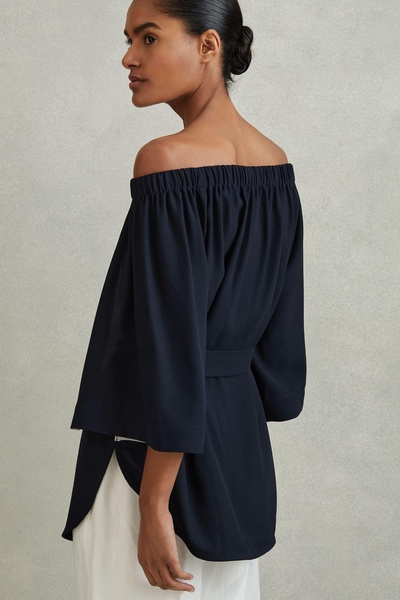 Off-The-Shoulder Tunic in Navy