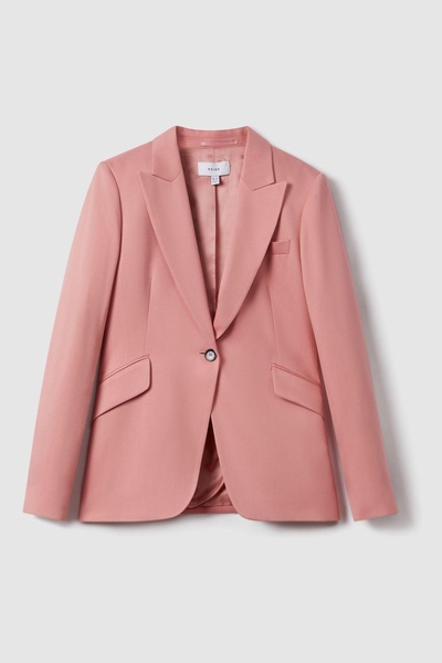 Millie Pink Tailored Single Breasted Suit Blazer