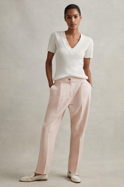 Tapered Suit Trousers with TENCEL™ Fibers in Pink