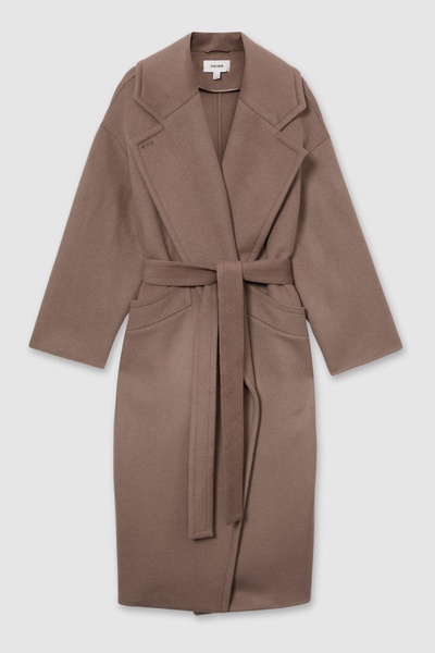 Petite Wool-Blend Blindseam Coat in Mink Neutral