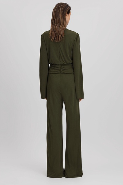 Halston Seaweed Wide Leg Jumpsuit in Seaweed