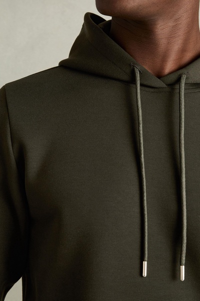 Interlock Jersey Hoodie in Forest Green