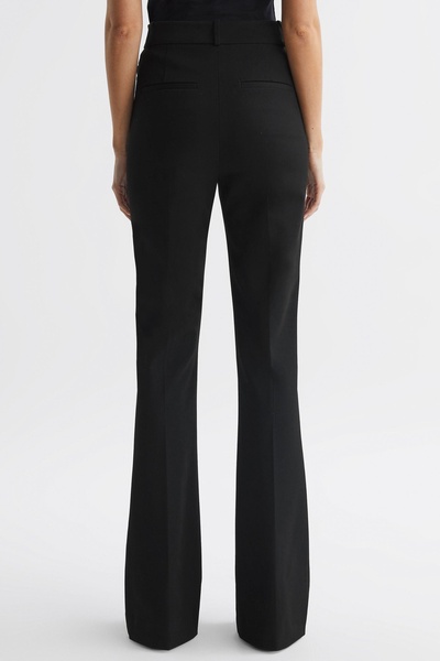 Flared High Rise Trousers in Black