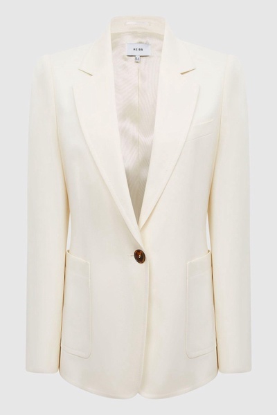 Tailored Single Breasted Blazer in Cream