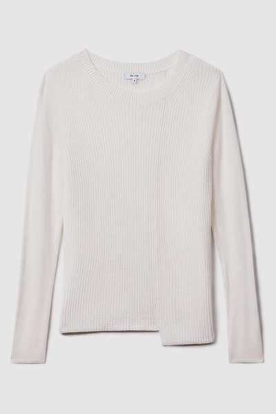 Knitted Crew Neck Top in Ivory