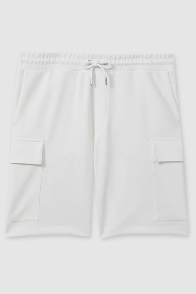 Interlock Jersey Drawstring Shorts in White