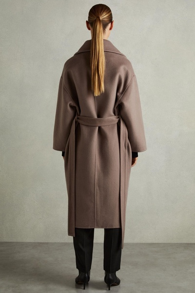 Petite Wool-Blend Blindseam Coat in Mink Neutral