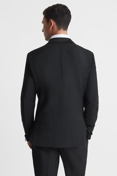 Shawl Lapel Modern Fit Single Breasted Tuxedo Jacket in Black