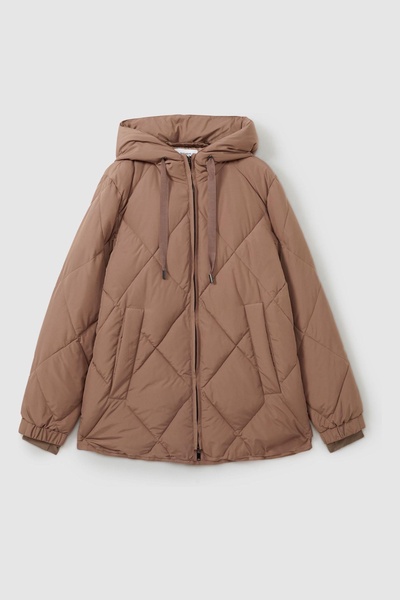 Quilted Puffer Coat in Mink Neutral