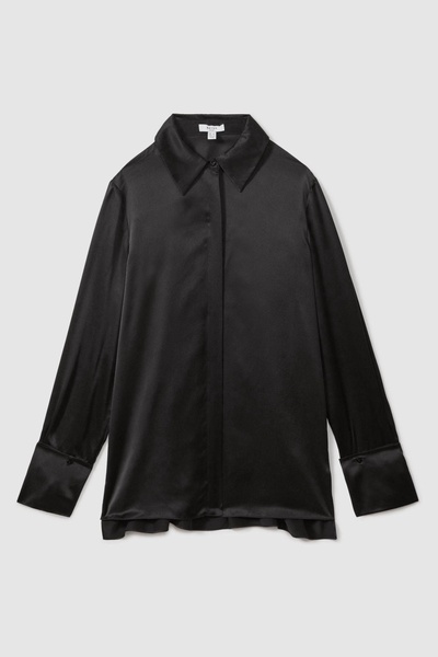 Petite Silk Shirt in Black