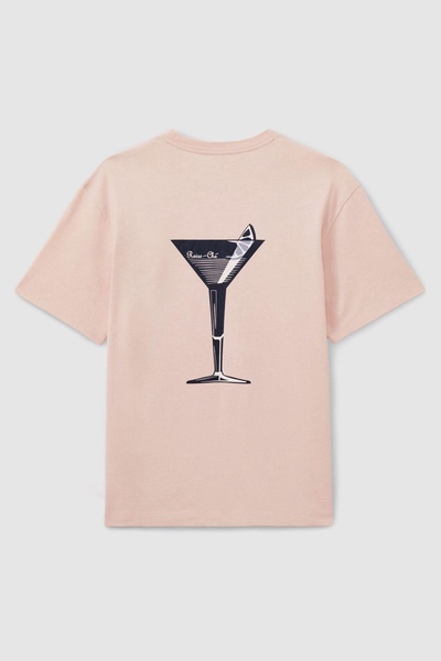 Shaker Soft Pink Reiss | Ché Oversized Cotton Cocktail Print T-Shirt