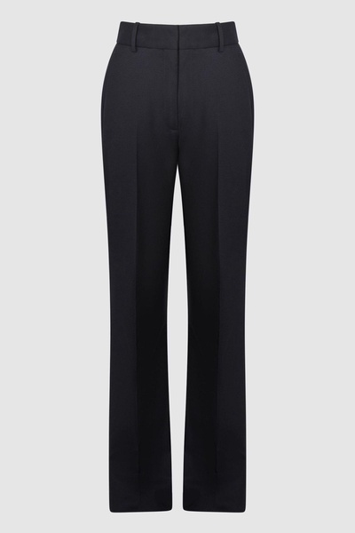 Wool-Blend Tailored Flared Suit Trousers in Navy