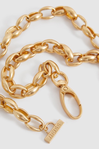 Oval Metal Chain Belt in Gold