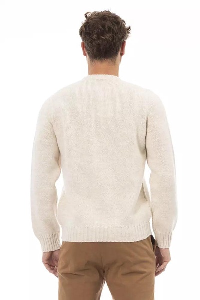 Alpha studio Beige Alpaca Leather Sweater