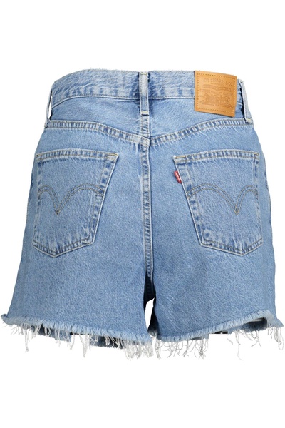 chic fringed hem blue shorts in  women's blue